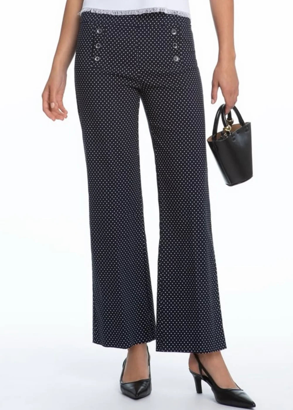 Button Front Polka Dots Pants