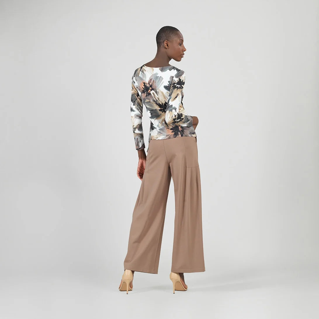Gauze Knit - Side Tie Waist Top - Petal Whisper