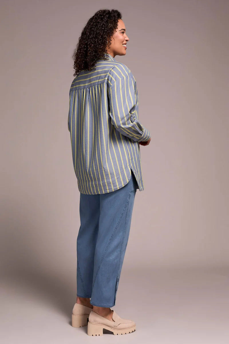 Stripe Button-Front Dress Shirt