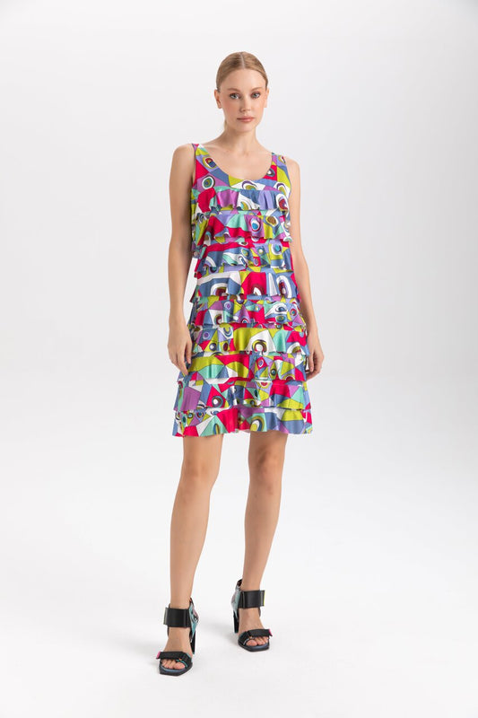Abstract Print Cha Cha Dress