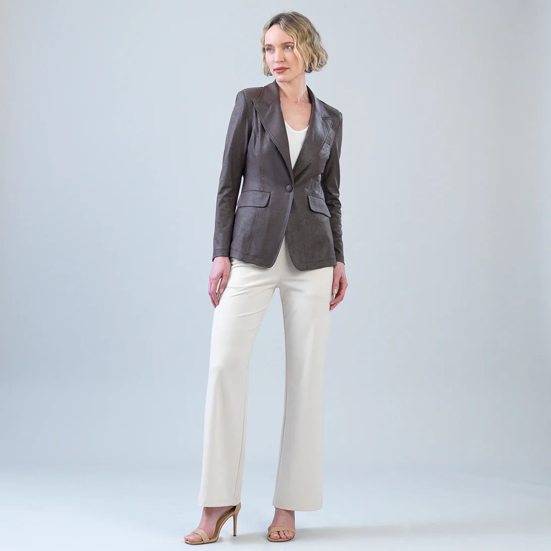 Liquid Leather™ Signature Pocket Blazer - Brown