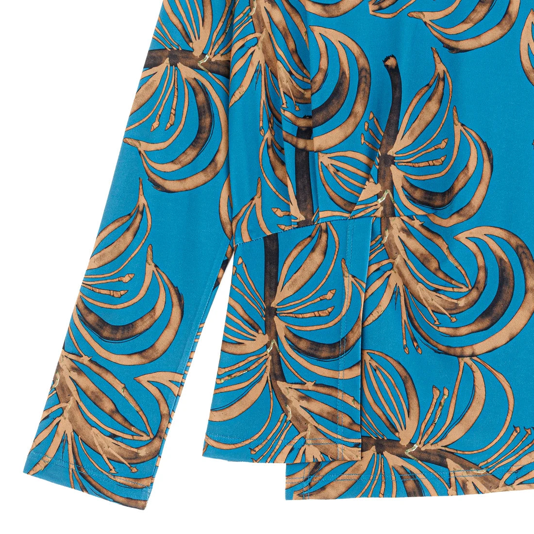 Long Sleeve Stitch Overlay Top - Autumn Leaves