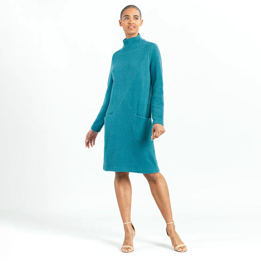 Chunky Ribbed - Tunic Pocket Sweater Dress