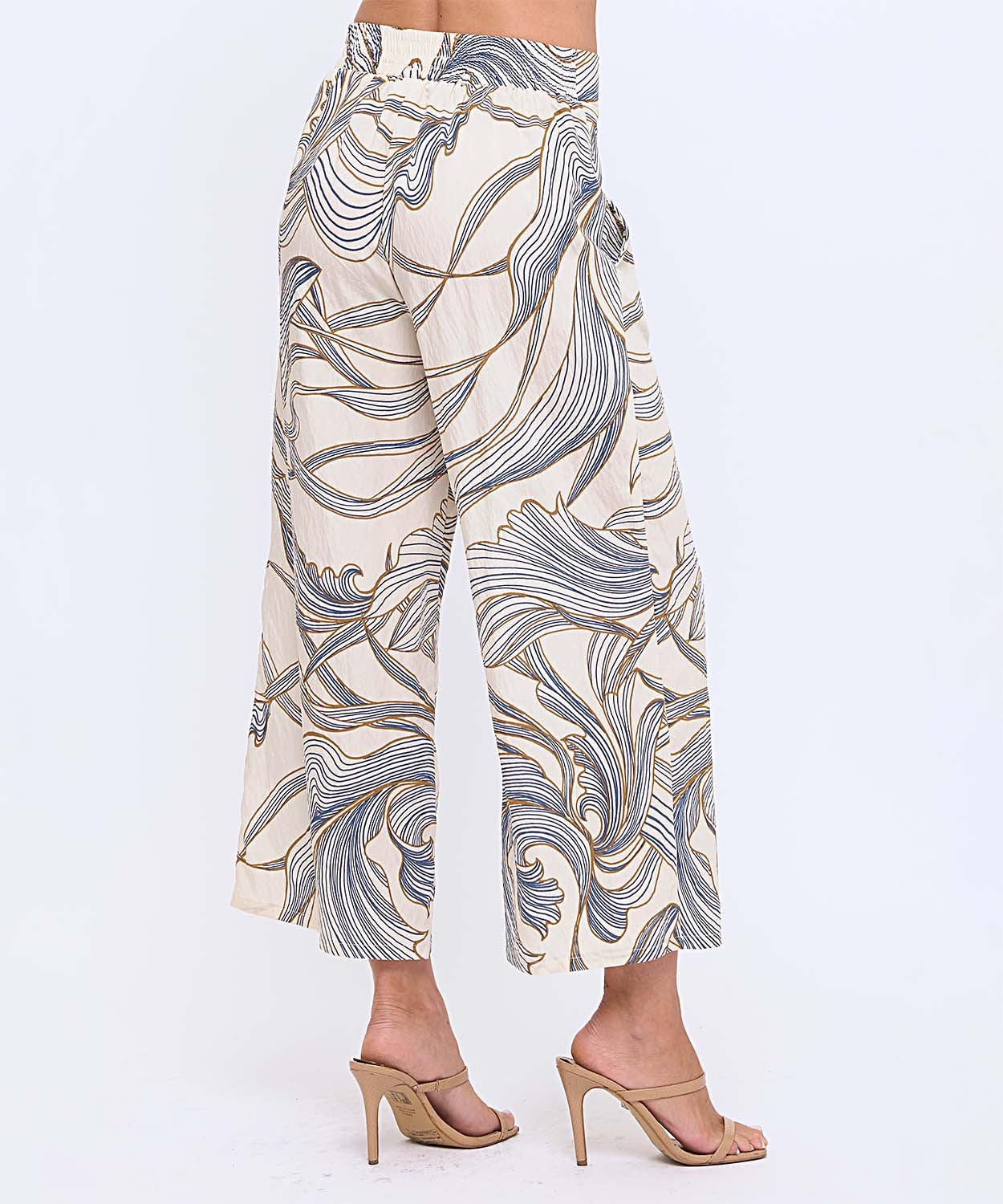 Wide Leg Woven Printed Pants