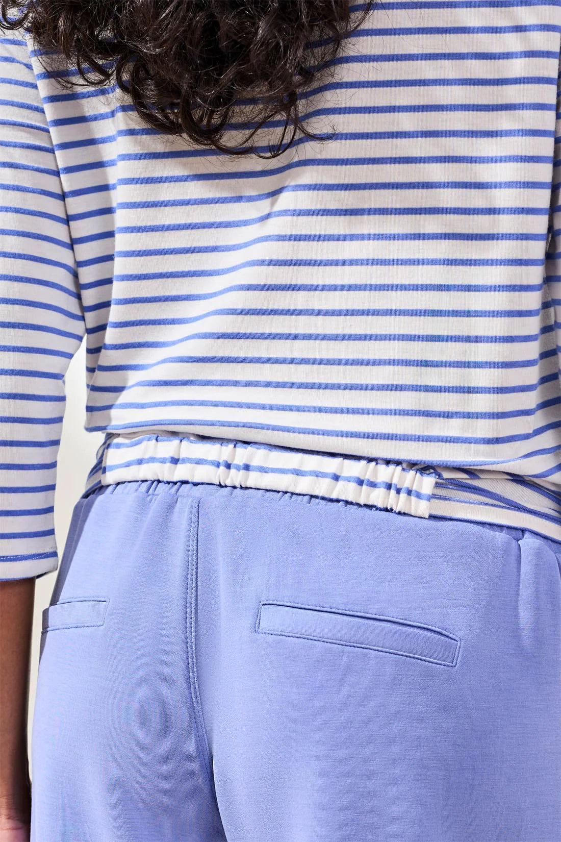 Soft Modal Boat Neck 3/4 Sleeve Top With Knot Detail