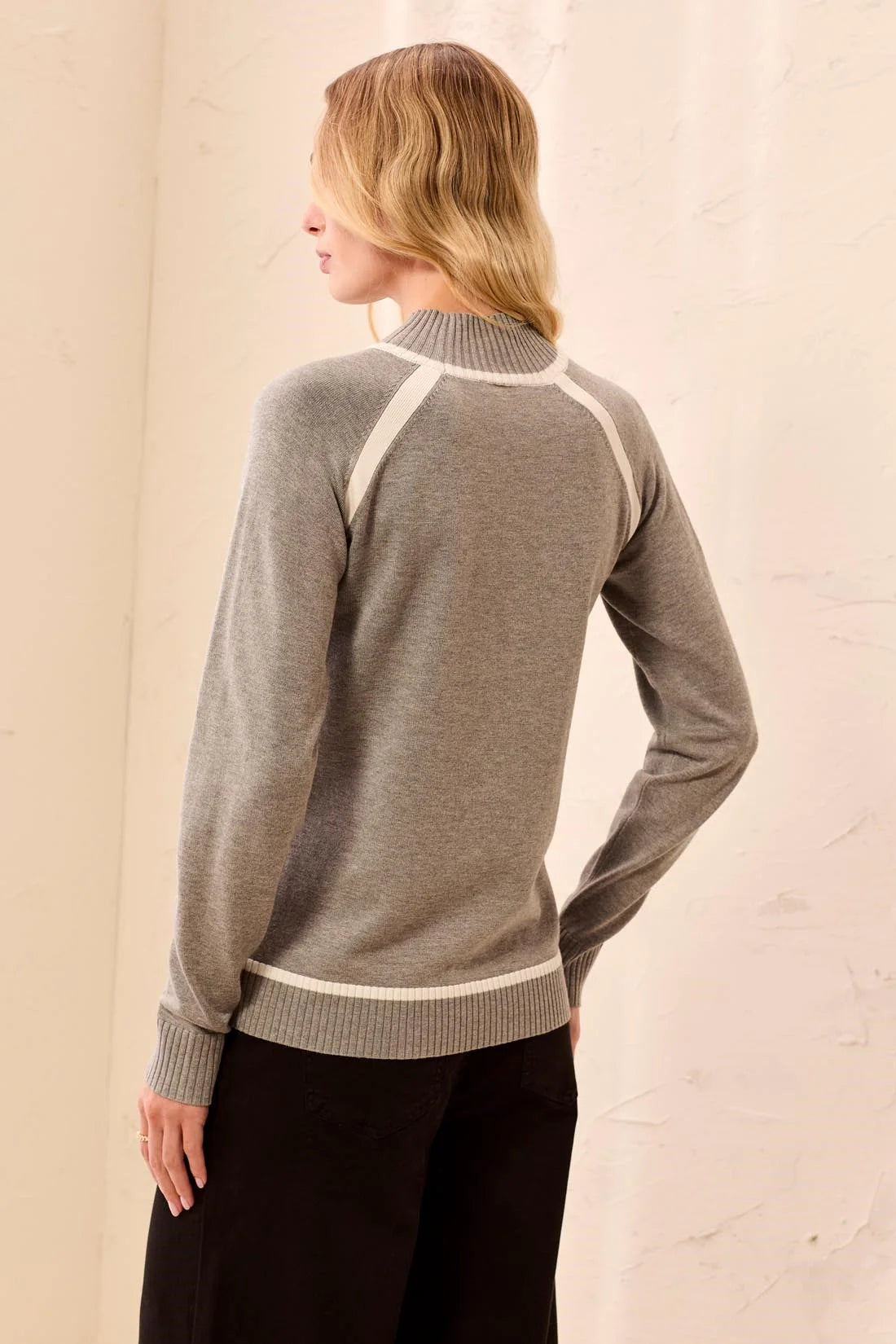 Soft Long Sleeve Mock Neck Raglan Sweater