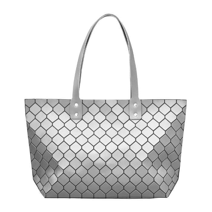 Silver honeycomb tote bag