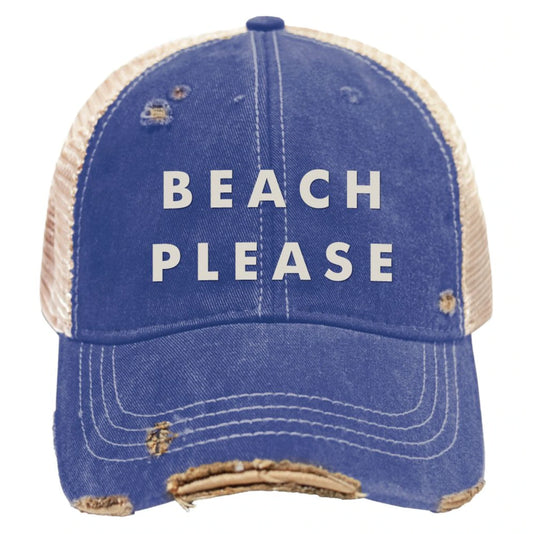 Beach Please Snap Back Trucker Cap
